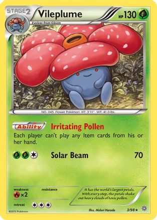 Vileplume 003/98 - Reverse Holofoil XY Ancient Origins