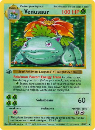 Venusaur 015/102 - 1st Edition Holofoil Base Set