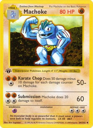 Machoke 034/102 - 1st Edition Base Set