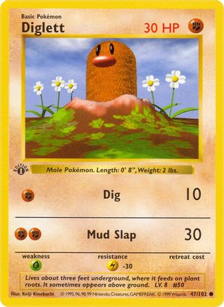 Diglett 047/102 - 1st Edition Base Set