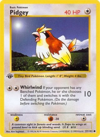 Pidgey 057/102 - 1st Edition Base Set