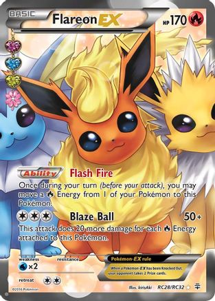 Flareon EX (Full Art) RC28/RC32 - Holofoil Generations Radiant Collection