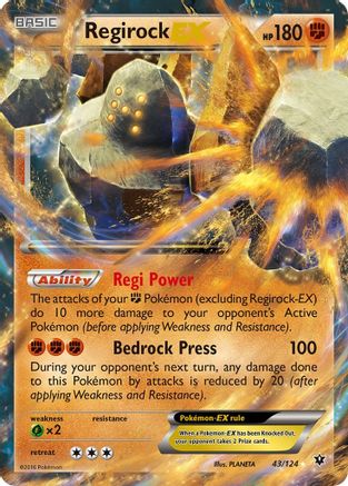 Regirock EX 043/124 - Holofoil XY Fates Collide