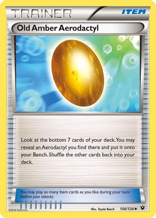 Old Amber Aerodactyl 106/124 - XY Fates Collide