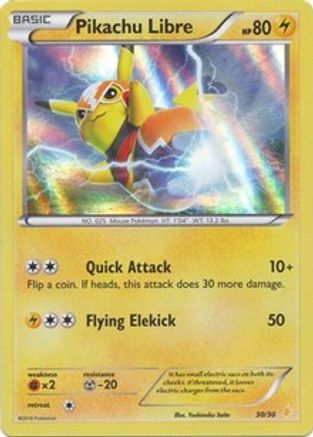 Pikachu Libre (30 (30 - Holo) 030/30 - Holofoil XY Trainer Kit Pikachu Libre & Suicune