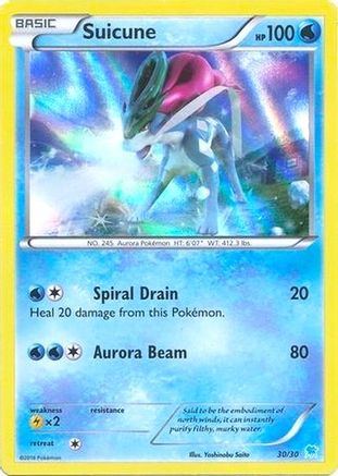 Suicune (30 (30 - Holo) 030/30 - Holofoil XY Trainer Kit Pikachu Libre & Suicune