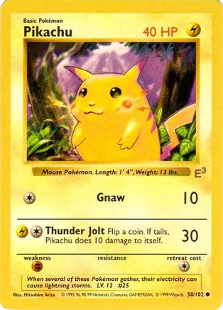 Pikachu (E3 Stamped with Red Cheeks) 058/102 Miscellaneous Cards & Products