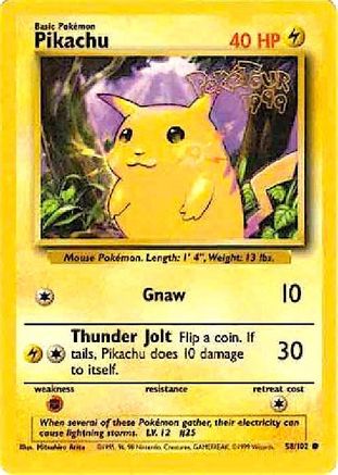 Pikachu (PokeTour 1999) 058/102 Miscellaneous Cards & Products