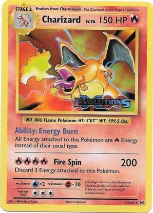 Charizard (XY Evolutions Prerelease) 011 - Holofoil XY Promos
