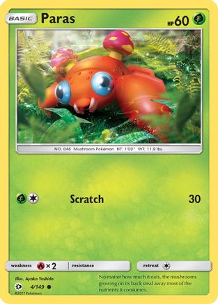 Paras 004/149 - Reverse Holofoil SM Base Set