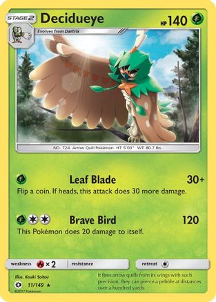 Decidueye 011/149 - Reverse Holofoil SM Base Set