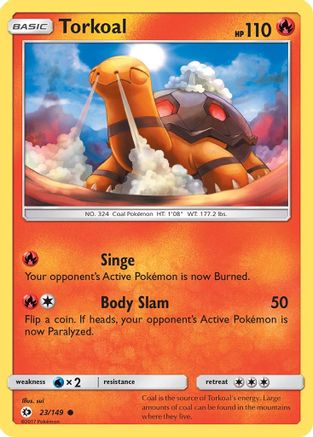 Torkoal 023/149 - Reverse Holofoil SM Base Set