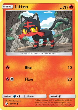 Litten 024/149 - Reverse Holofoil SM Base Set