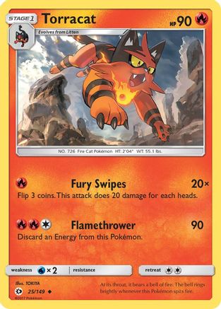 Torracat 025/149 - Reverse Holofoil SM Base Set
