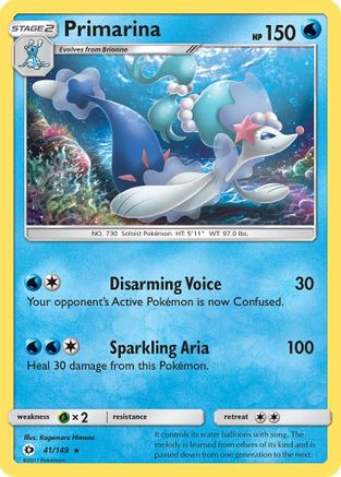 Primarina 041/149 - Reverse Holofoil SM Base Set