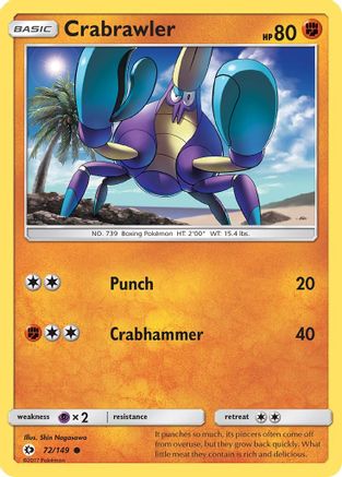 Crabrawler 072/149 - Reverse Holofoil SM Base Set