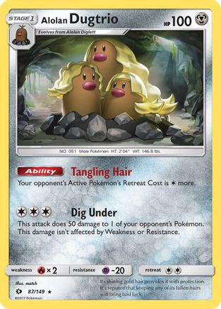 Alolan Dugtrio 087/149 - Reverse Holofoil SM Base Set