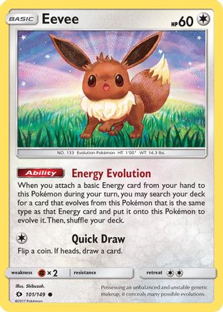 Eevee 101/149 - Reverse Holofoil SM Base Set