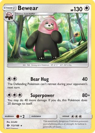 Bewear 112/149 - Reverse Holofoil SM Base Set