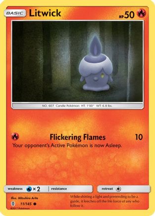 Litwick 011/145 - Reverse Holofoil SM Guardians Rising