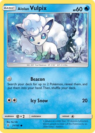 Alolan Vulpix 021/145 - Reverse Holofoil SM Guardians Rising