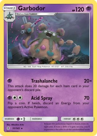 Garbodor 051/145 - Reverse Holofoil SM Guardians Rising