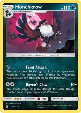 Honchkrow 079/145 - Reverse Holofoil SM Guardians Rising