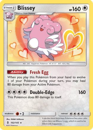 Blissey 102/145 - Reverse Holofoil SM Guardians Rising