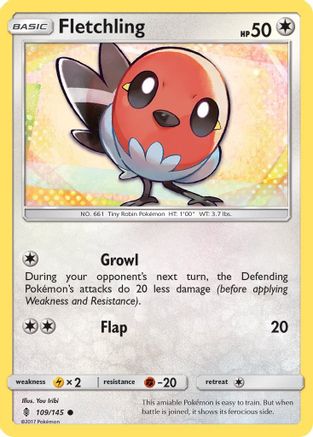 Fletchling 109/145 - Reverse Holofoil SM Guardians Rising
