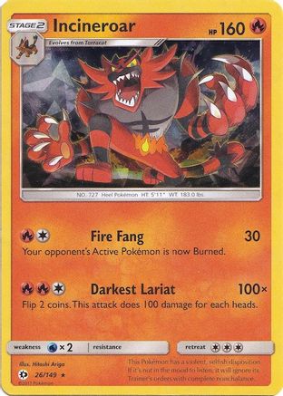 Incineroar (Cracked Ice Holo) 026/149 - Holofoil Deck Exclusives