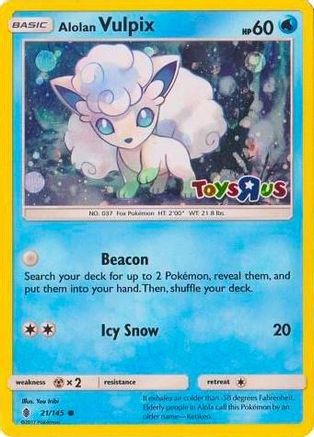 Alolan Vulpix (Toys R Us Promo) 021/145 - Holofoil Miscellaneous Cards & Products