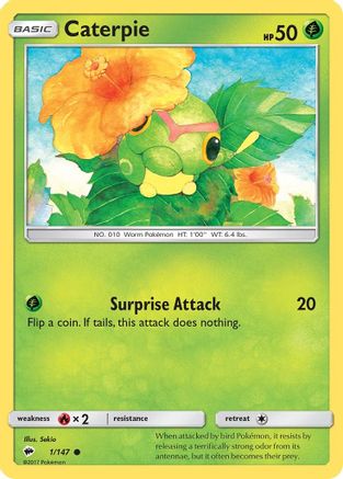 Caterpie 001/147 - Reverse Holofoil SM Burning Shadows