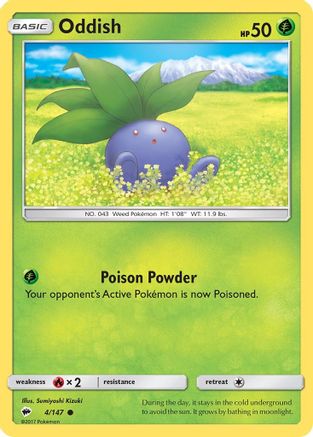 Oddish 004/147 - Reverse Holofoil SM Burning Shadows