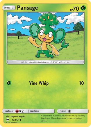 Pansage 012/147 - Reverse Holofoil SM Burning Shadows