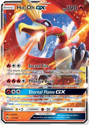 Ho-Oh GX 021/147 - Holofoil SM Burning Shadows