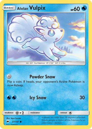 Alolan Vulpix 027/147 - Reverse Holofoil SM Burning Shadows