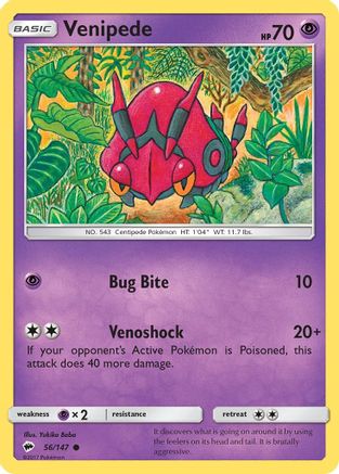 Venipede 056/147 - Reverse Holofoil SM Burning Shadows