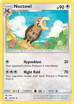 Noctowl 107/147 - Reverse Holofoil SM Burning Shadows
