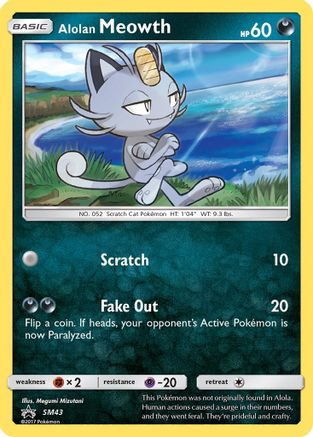 Alolan Meowth SM43 - Holofoil SM Promos
