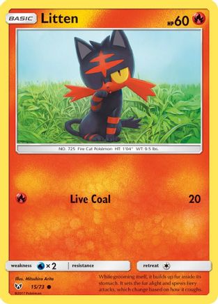 Litten 015/73 - Reverse Holofoil Shining Legends