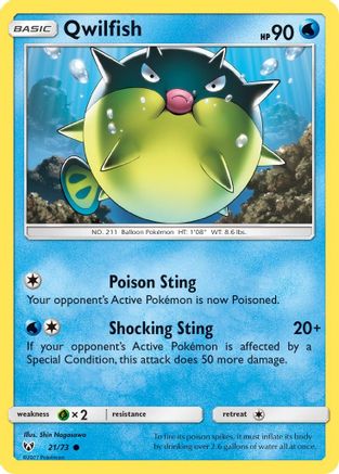 Qwilfish 021/73 - Reverse Holofoil Shining Legends