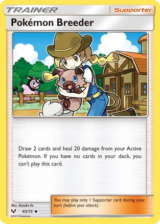 Pokemon Breeder 063/73 - Reverse Holofoil Shining Legends