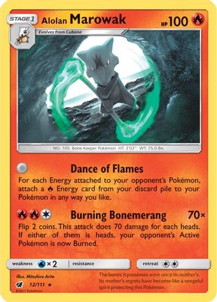 Alolan Marowak 012/111 - Reverse Holofoil SM Crimson Invasion