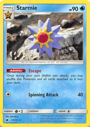 Starmie 016/111 - Reverse Holofoil SM Crimson Invasion