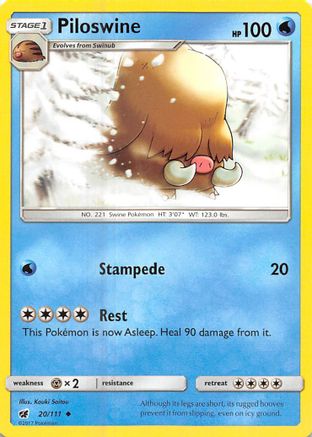 Piloswine 020/111 - Reverse Holofoil SM Crimson Invasion