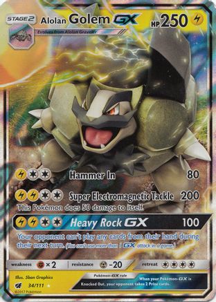 Alolan Golem GX 034/111 - Holofoil SM Crimson Invasion