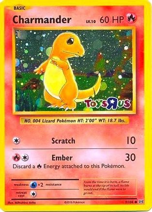 Charmander (Toys R Us Promo) 009/108 - Holofoil Miscellaneous Cards & Products