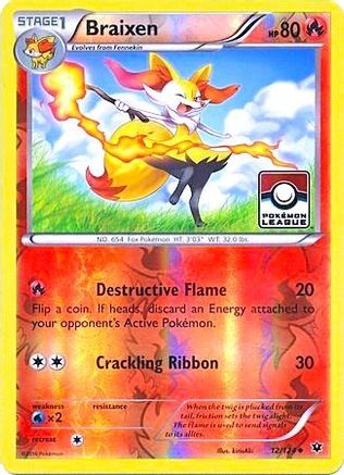 Braixen (Pokemon League) 012/124 - Reverse Holofoil League & Championship Cards