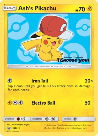 Ash's Pikachu SM113 SM Promos