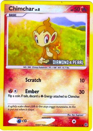 Chimchar 076/130 - Reverse Holofoil Burger King Promos